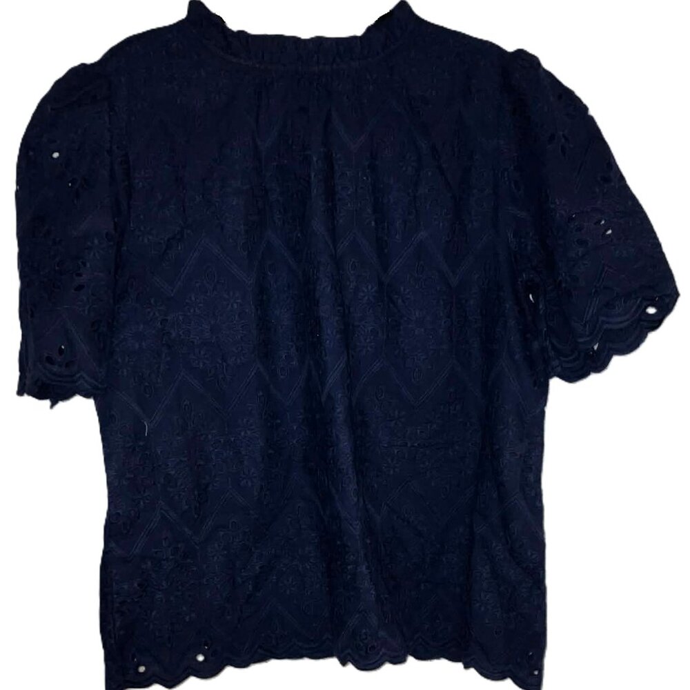 PrettyGarden Short Sleeve Fashion Women's Top Dark Blue Size XXL